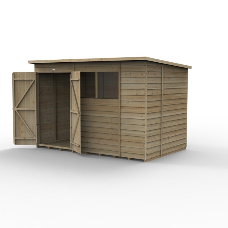 5013053203644 1 4LIFE Pent Shed 10x6 2 Windows Double Door Home Delivery 1200.jpg